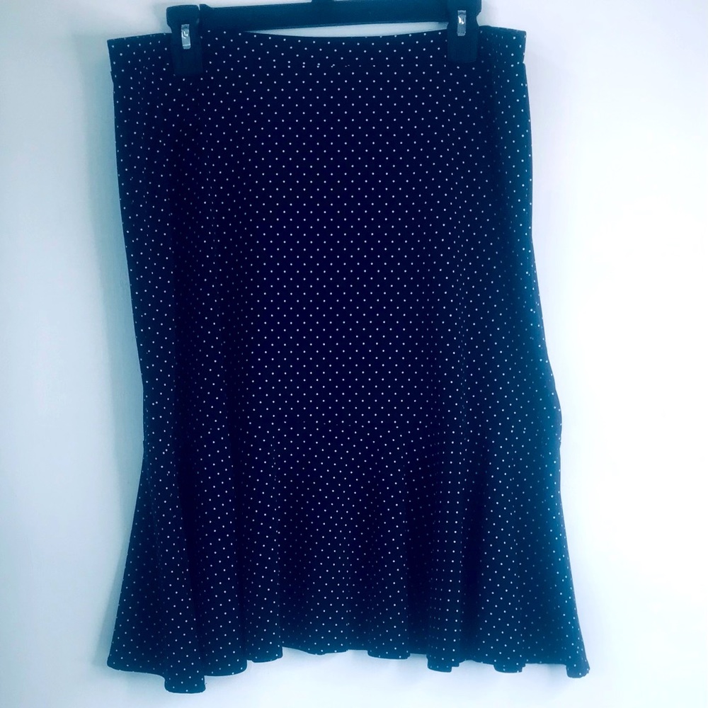George Stretch Pokadoted Ruffle Skirt L